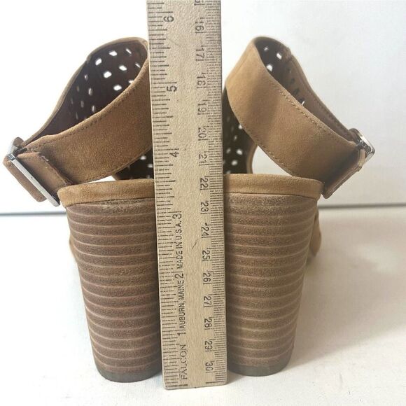 Marc Fisher Womens 9M Tan Leather Open Toe Sling Back High Heel Wrap Sandals New - Picture 9 of 10